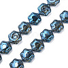 Electroplate Glass Beads Strands EGLA-N008-018-C02-1