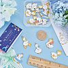 24Pcs 6 Styles Light Gold Tone Alloy Enamel Pendants ENAM-SC0004-60-3