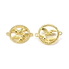 Brass Micro Pave Clear Cubic Zirconia Connector Charms KK-E068-VB294-1