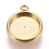 Ion Plating(IP) 304 Stainless Steel Pendant Cabochon Settings X-STAS-K202-03D-G-1