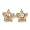 Brass Micro Pave Cubic Zirconia Beads KK-U037-08G-02-1