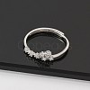 Constellations Rhodium Plated 925 Sterling Silver Micro Pave Clear Cubic Zirconia Adjustable Rings for Women RJEW-P130-01P-G-2