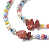 Rainbow Color Glass Beaded Bracelet & Necklace Sets SJEW-JS01269-5