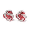 Rack Plating Brass Micro Pave Cubic Zirconia Stud Earrings EJEW-I304-04P-03-1