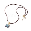 Alloy Enamel Butterfly Pendant Necklaces NJEW-JN04580-03-4