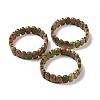 Natural Unakite Oval Beaded Stretch Bracelet G-E010-01J-2