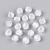 Transparent Spray Painted Glass Beads X1-EGLA-N018-4mm-12-1