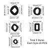 100Pcs 5 Styles Rubberized Style Acrylic Linking Rings OACR-PH0001-54-2