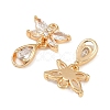 Brass Micro Pave Cubic Zirconia Pendants KK-F906-04G-2
