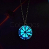 Luminous Glow in the Dark Alloy Viking Compass Pendant Cable Chain Nekclaces PW-WG9C52A-01-1