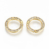 Brass Micro Pave Clear Cubic Zirconia Twister Clasps ZIRC-S067-119-NF-1