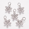Brass Micro Pave Cubic Zirconia Charms ZIRC-E146-12P-2