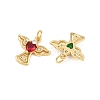 Brass Micro Pave Cubic Zirconia Charms KK-Q085-10G-2