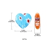 Handmade Millefiori Glass Heart Bead LK-YW0001-06-3