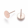 304 Stainless Steel Stud Earring Findings STAS-H436-24RG-8mm-2