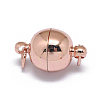 Rack Plating Brass Magnetic Clasps with Loops X-KK-F801-03B-RG-2