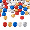 Fashewelry 50Pcs 5 Styles Painted Natural Wood Beehive European Beads WOOD-FW0001-01-2