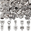 100Pcs 10 Style Tibetan Style Alloy Tube Bails FIND-SC0008-44-1
