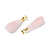 Natural Rose Quartz Teardrop Pendants G-Q005-03G-08-2