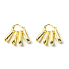 Rack Plating Brass Wave Oval Hoop Earrings EJEW-D055-17G-1