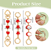 3Pcs 3 Styles Star Moon Heart Alloy Enamel Link Bag Extension Chains AJEW-AR0002-01-2
