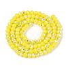 AB Color Plated Opaque Glass Rondelle Beads Strands EGLA-T029-4mm-09D-2