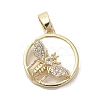 Brass Micro Pave Clear Cubic Zirconia Pendants KK-M275-14G-1