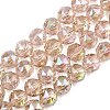 Transparent Electroplate Glass Beads Strands EGLA-N002-34C-B08-1