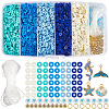 Ocean Theme DIY Disc/Flat Round Polymer Clay Beads & Alloy Enamel Charm Stretch Bracelets Making Kits DIY-SP0003-40-1