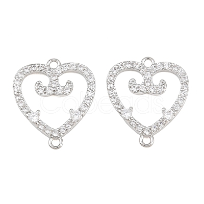 Brass Micro Pave Clear Cubic Zirconia Connector Charms CU-CBA7BFE-03G-P-1