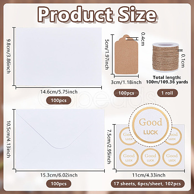 10 Bags Paper Blank Greeting Card AJEW-OC0016-40-1