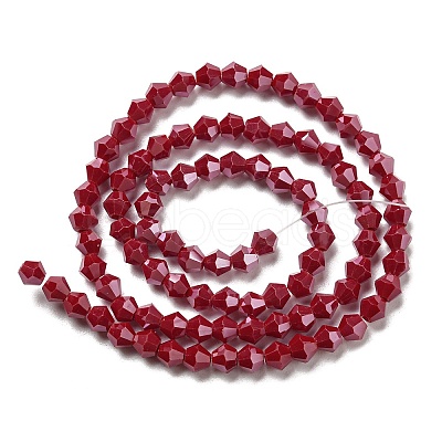 Opaque Solid Color Electroplate Glass Beads Strands GLAA-F029-P4mm-C01-1