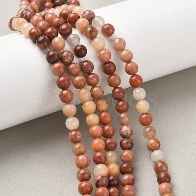 Natural Pink Aventurine Beads Strands G-P257-05-6mm-1