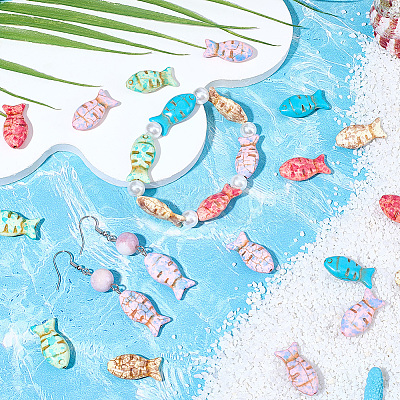 50Pcs 5 Colors Synthetic Turquoise Beads TURQ-SC0001-36-1