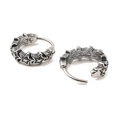 316 Surgical Stainless Steel Hoop Earrings EJEW-D096-05D-AS-1