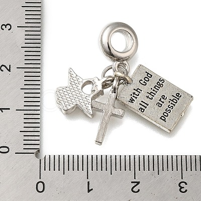 Rack Plating Alloy Crystal Rhinestone European Dangle Charms PALLOY-A009-04P-1