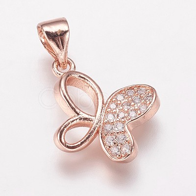 Brass Cubic Zirconia Pendants ZIRC-K070-22RG-1