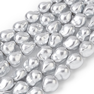 Electroplate Opaque Glass Imitation Pearl Beads Strands EGLA-H113-06-1