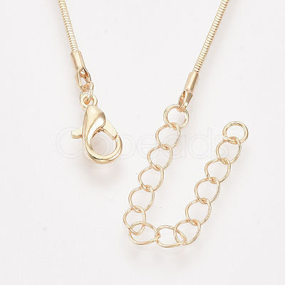 Brass Square Snake Chain Necklace Making MAK-T006-10B-KC-1