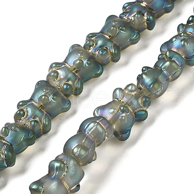 Electroplate Glass Beads Strands EGLA-Q127-A02-01G-1