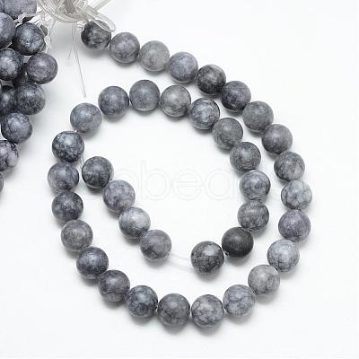 Natural White Jade Bead Strands G-R297-8mm-33-1