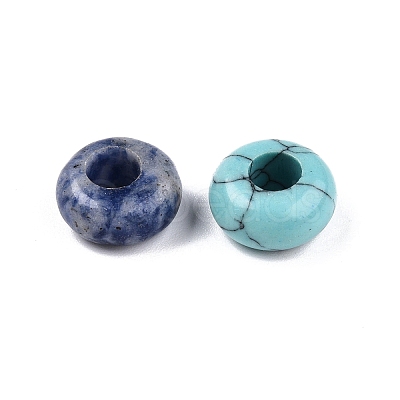 Natural & Synthetic Mixed Stone European Beads G-N344-25-1