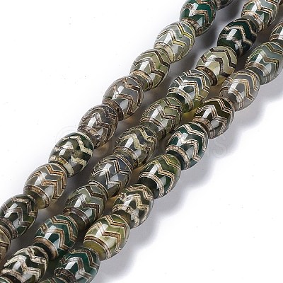 Tibetan Style dZi Beads Strands TDZI-E005-01C-1