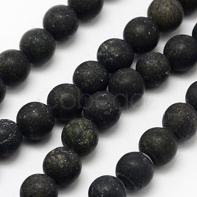 Natural Serpentine/Green Lace Stone Beads Strands G-D676-6mm-1