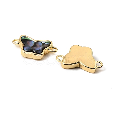 Natural Paua Shell Butterfly Connector Charms KK-G538-39G-1