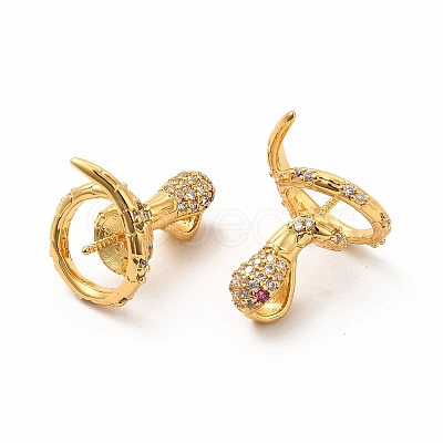 Rack Plating Brass Micro Pave Cubic Zirconia Cup Peg Bails KK-K165-31G-1