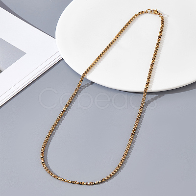 2Pcs Stainless Steel Punk Box Chain Necklaces for Men NJEW-LP0001-15G-1