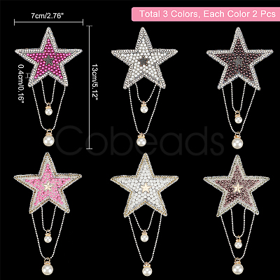 ARRICRAFT 6Pcs 3 Colors Glass Hotfix Rhinestone DIY-AR0002-28-1