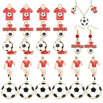 30Pcs 5 Styles Alloy Enamel Pendants ENAM-PH0003-40-1