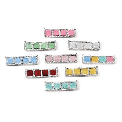 Brass Micro Pave Clear Cubic Zirconia Connector Charms CU-CBA30E8-01P-B-1